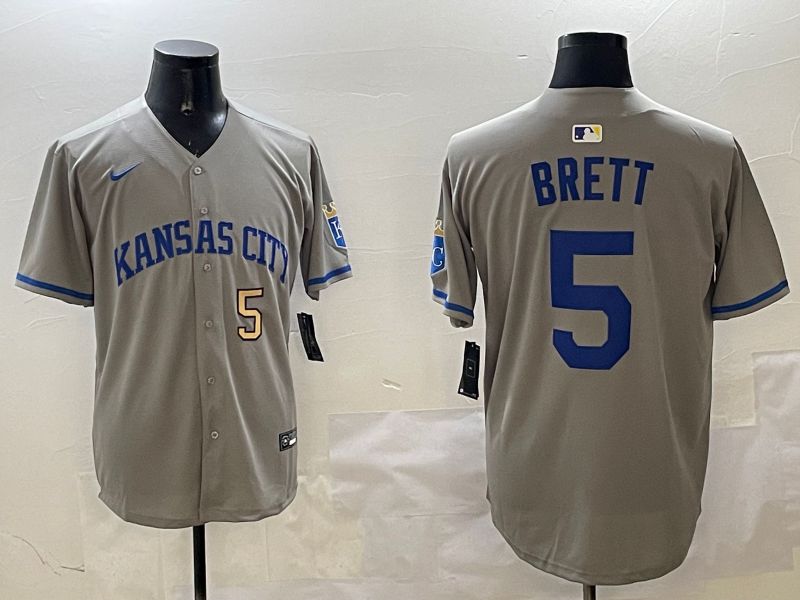 Men Kansas City Royals #5 Brett Grey Game 2025 Nike MLB Jersey style 3162->kansas city royals->MLB Jersey